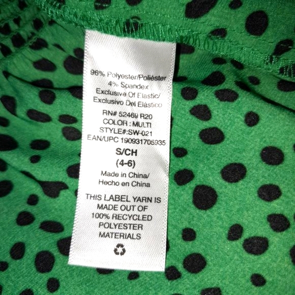 NWT Scoop NYC Vibrant Green Feminine Peplum Polkadot Ruffle Keyhole Blouse - Picture 12 of 12